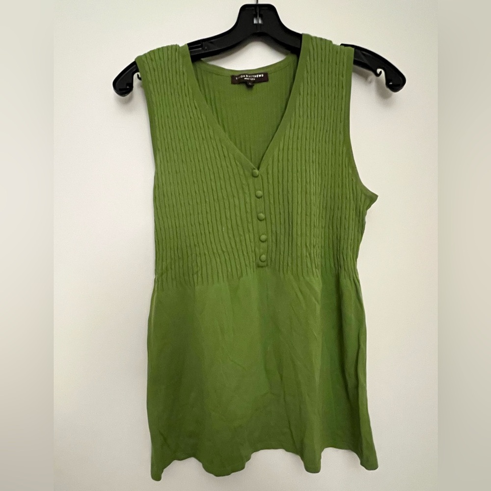 Women’s Large Green Linda Matthews Sleeveless Top
